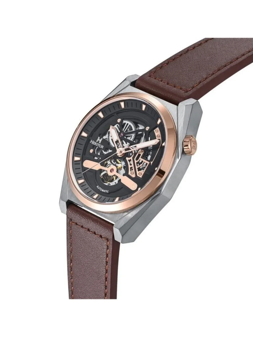 NWT Heritor Amadeus Automatic Black Dial Men's Watch